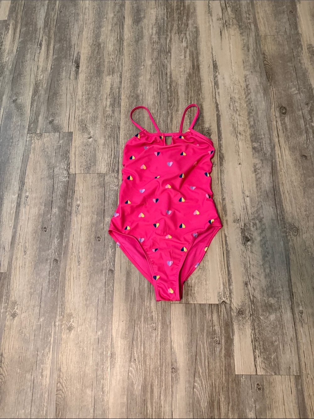 wonder nation Hot Pink Heart Accent One-Piece Swimsuit